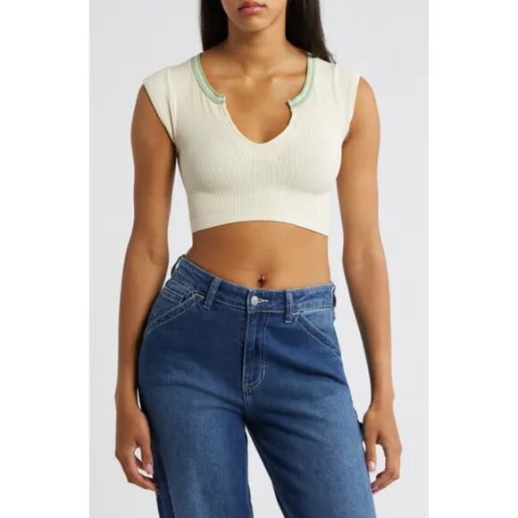 BDG Urban Outfitters Going for Gold Crop Top in Green Size X-Small/Small - Picture 7 of 9